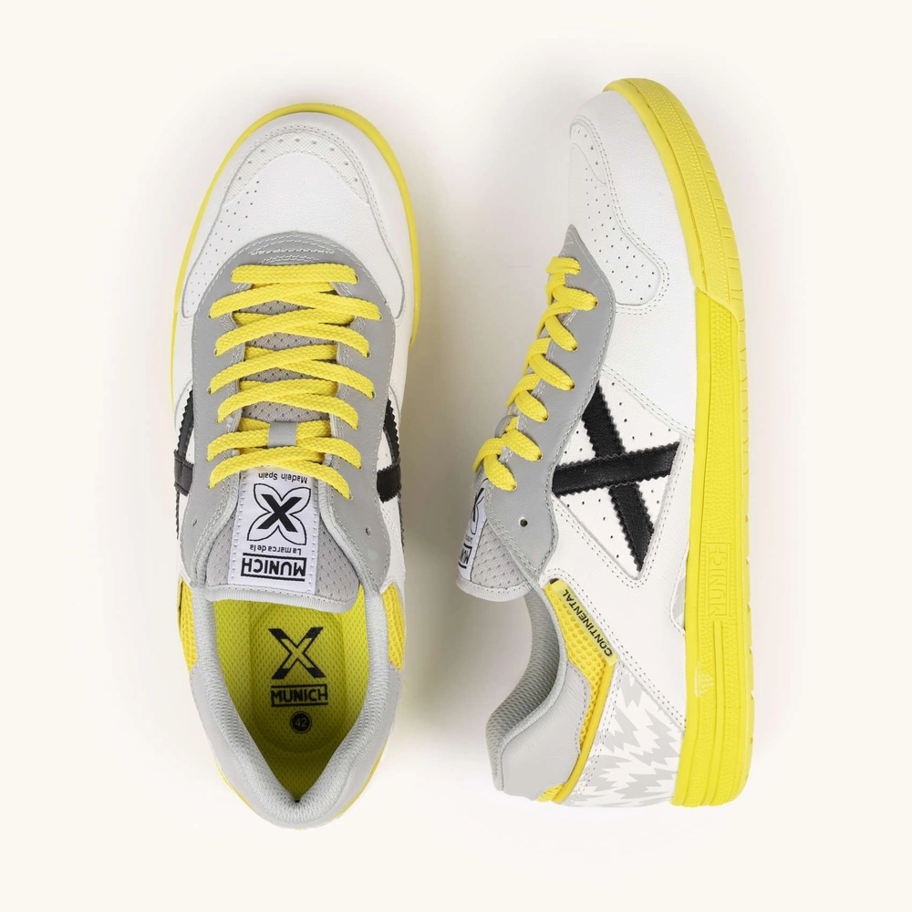 Miniatura 5.0 de Chuteira Futsal Continental V2 Branco/Amarelo Neon Munich