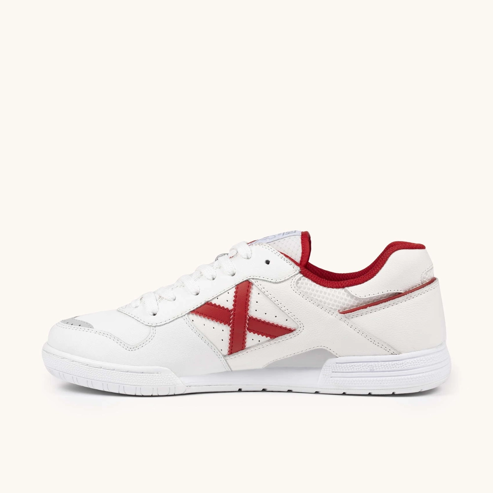 Chuteira Futsal Continental V2 Branco / Vermelho